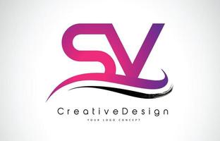 diseño del logotipo de la letra sv sv. icono creativo letras modernas vector logo.