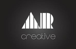 AR A R Letter Logo Design With White and Black Lines. vector