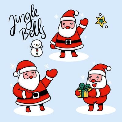 Greeting Chirstmas card cartoon with lettering vector illustration