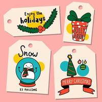 collection christmas gift Tag and label and winter season vector