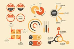 pantalla con elementos de interfaz hud establecidos en la ilustración digital infográfica de control vector