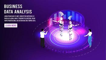 Data analysis technology concept. isometric vector illustration.