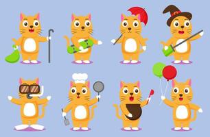 Set of animal with various activity for graphic design vector