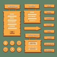 Game menu scene for status of money, power, and collectible items. vector