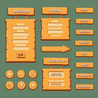 Game menu scene for status of money, power, and collectible items.