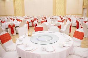 White wedding hall in hotel photo