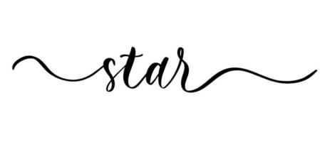 Star - vector calligraphic inscription with smooth lines.