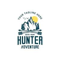 cazador aventura logo vector sobre fondo blanco