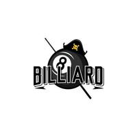 vector de logotipo de pirata de billar sobre fondo blanco