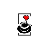 vector de logotipo de café de amor