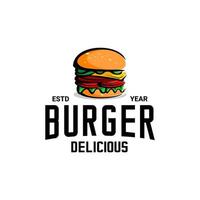 logo hamburguesa resto vector