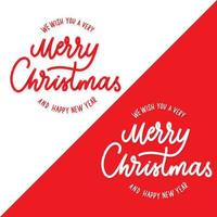 We wish you a very Merry Christmas and Happy New year lettering. vector