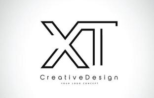 XT X T Letter Logo Design in Black Colors. vector