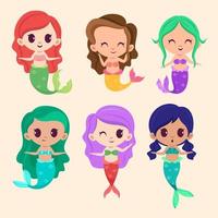 Vector illustration flat style mermaid for designer create banner, web page, card or novel and story.