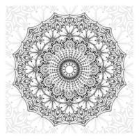 patrón circular en forma de mandala para henna, mehndi, tatuaje, decoración. adorno decorativo en estilo étnico oriental. página de libro para colorear. vector