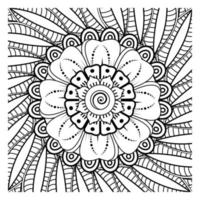 Mehndi flower for henna, mehndi, tattoo, decoration. Decorative ornament in ethnic oriental style. vector