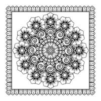 Mehndi flower for henna, mehndi, tattoo, decoration. Decorative ornament in ethnic oriental style. vector