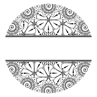 Frame in eastern tradition. stylized with henna tattoos decorative pattern for decorating covers for book, notebook, casket, magazine, postcard and folder.