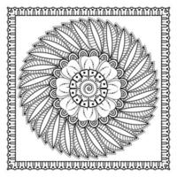 Mehndi flower for henna, mehndi, tattoo, decoration. Decorative ornament in ethnic oriental style. vector