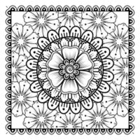 Mehndi flower for henna, mehndi, tattoo, decoration. Decorative ornament in ethnic oriental style. vector