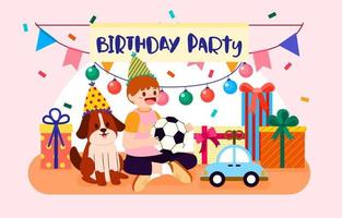 Greeting card design with lovely party vector