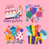 Set of party celebration icons vector