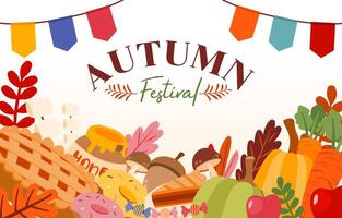 Set of item object for autumn season banner vector