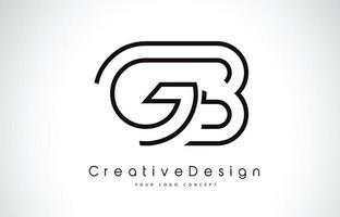 GB G B Letter Logo Design in Black Colors. vector