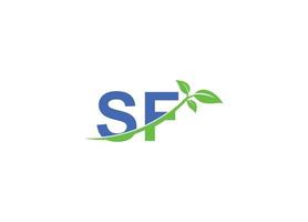 SF initial letter minimalist logo type vector