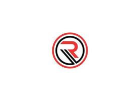 Plantilla de icono de vector de diseño de logotipo r con fondo blanco