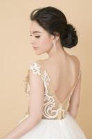 Beautiful bride in gorgeous couture dress photo