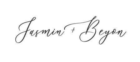 Jasmin Beyon - calligraphic monogram with smooth lines. vector