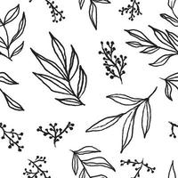 Botanical seamless patern with leaves and branches. vector