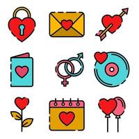 conjunto de iconos del día de san valentín vector