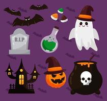 Happy halloween asset for novel, story and artwork. Vector illustration flat style