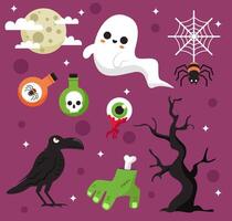 activo de feliz halloween para novelas, historias y obras de arte. ilustración vectorial estilo plano vector