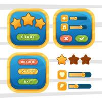 Game menu scene for status of money, power, and collectible items. vector