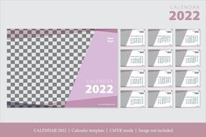 diseño del calendario 2022, el año de las plantillas de tarjetas mensuales del tigre, juego de 12 meses vector
