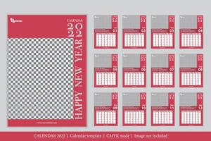 Calendar 2022 design, The year of the Tiger monthly cards templates, Set of 12 month vector