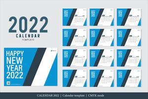 Calendar 2022 design, The year of the Tiger monthly cards templates, Set of 12 month vector