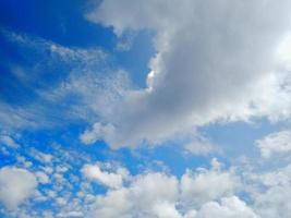 blue sky with cloud background. Overcast texture. Selective focus. Copy space. Mock up photo