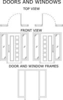 dibujos de contornos de puertas y ventanas. puerta sencilla. icono de puerta vector