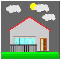 simple house with color, house icon vector