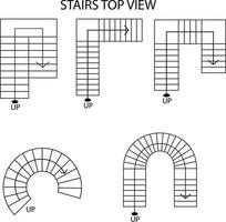 Illustration vector graphic of top view of the stairs icon suitable for your house plan design