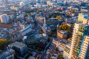 Aerial panorama of the London city financial district