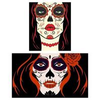 vector de diseño de camiseta y papel tapiz de cartel de chica muerte