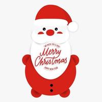 Santa Claus. Cute cartoon character. Merry Christmas lettering card. vector