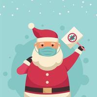 Santa Claus in face mask protection from virus cartoon vector