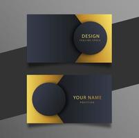 Elegant minimal black and gold business card template. vector