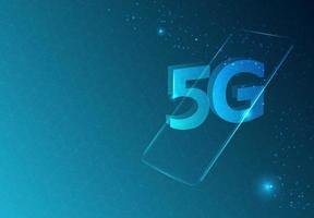 Redes 5g de nueva generación, internet móvil de alta velocidad. Fondo de concepto de tecnología de conexión abstracta con baja poli. vector